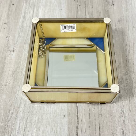 Vintage Dicksons Stained Glass Sentiment Box Floral Butterfly Trinket Jewelry - Picture 4 of 10